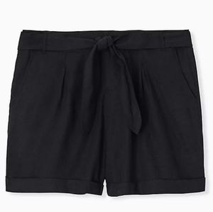 Nwt Self Tie Linen Black Torrid Shorts 12